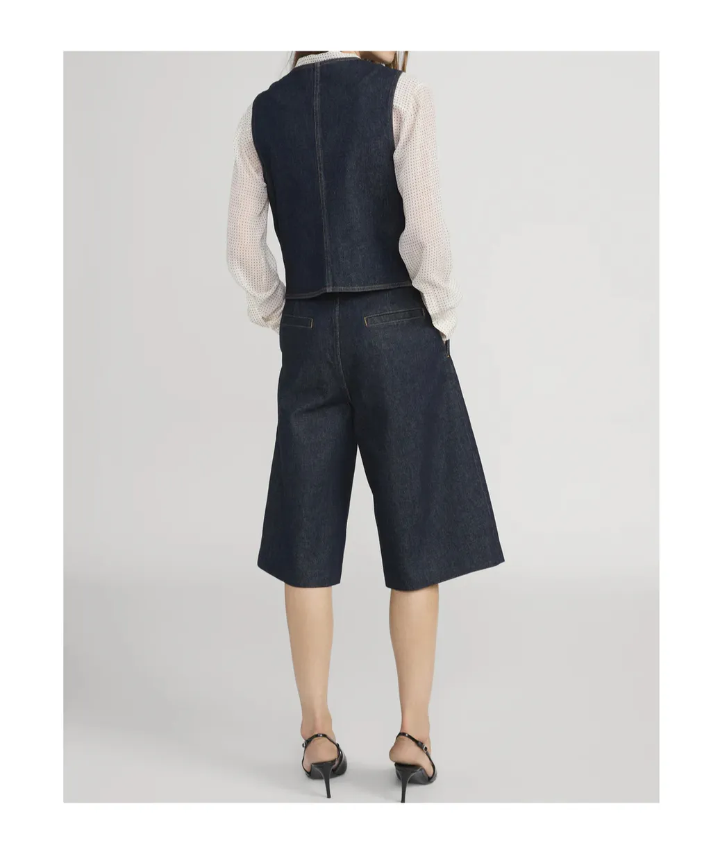 V-Neck Denim Vest