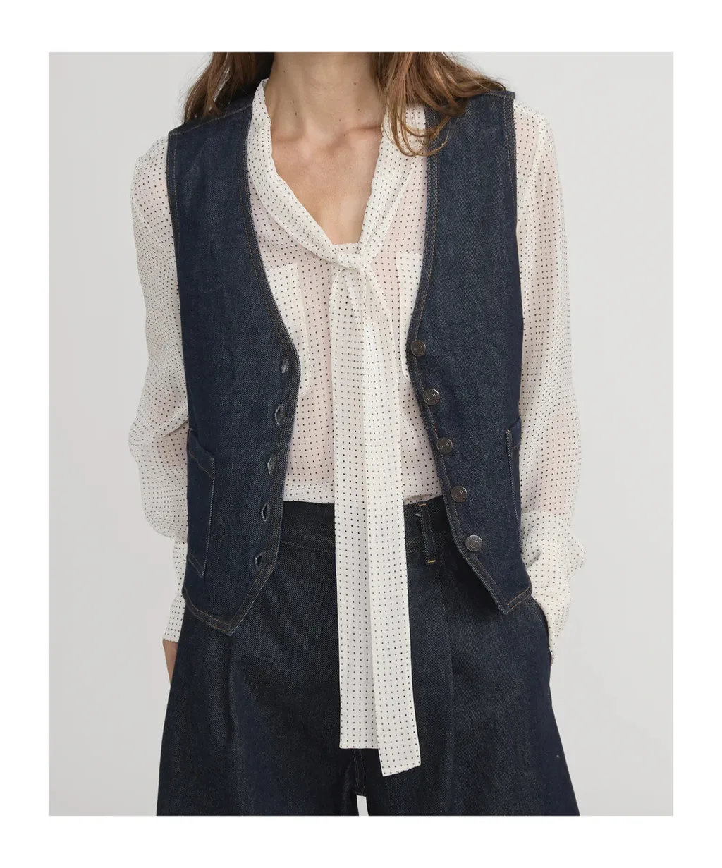 V-Neck Denim Vest