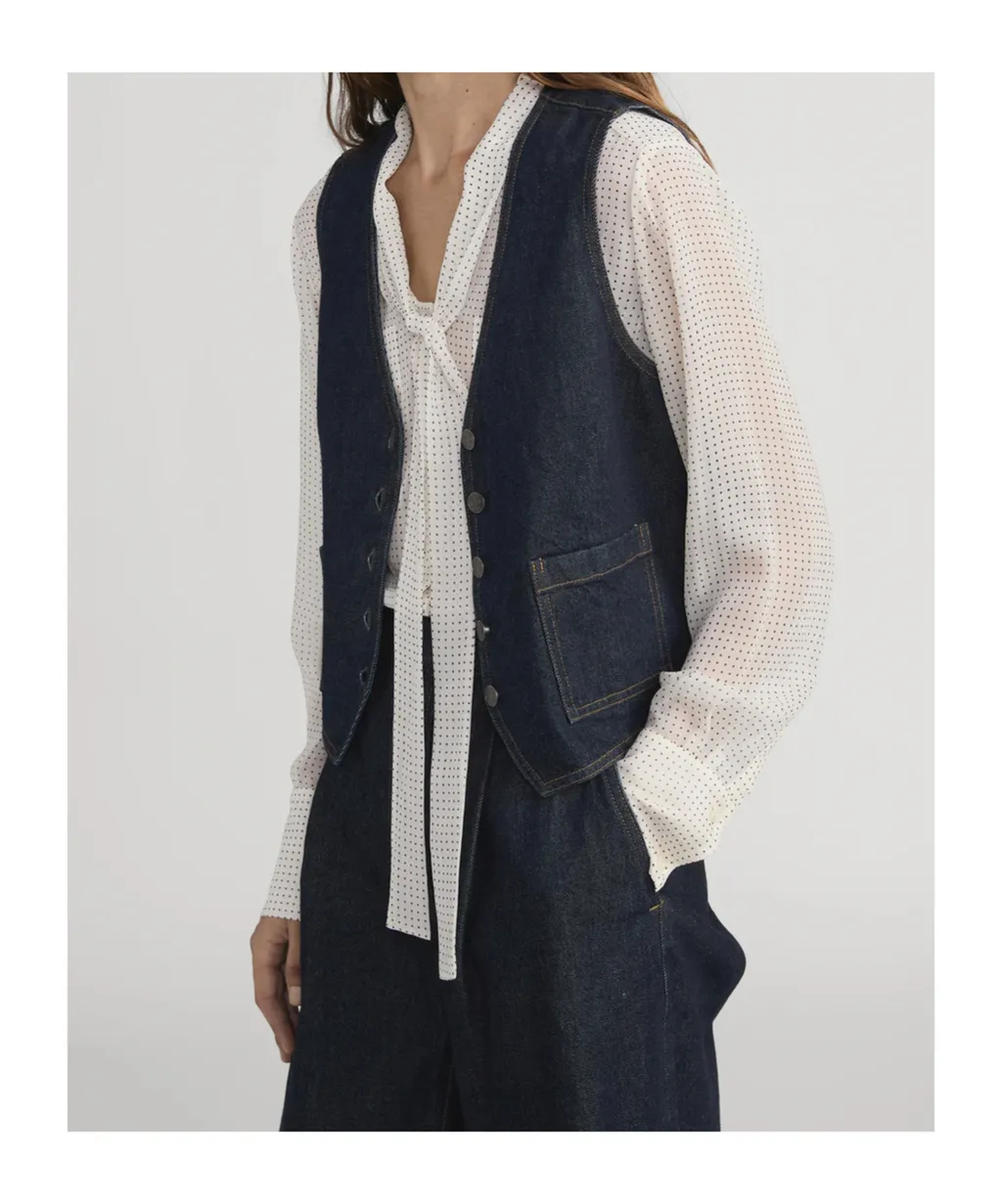 V-Neck Denim Vest