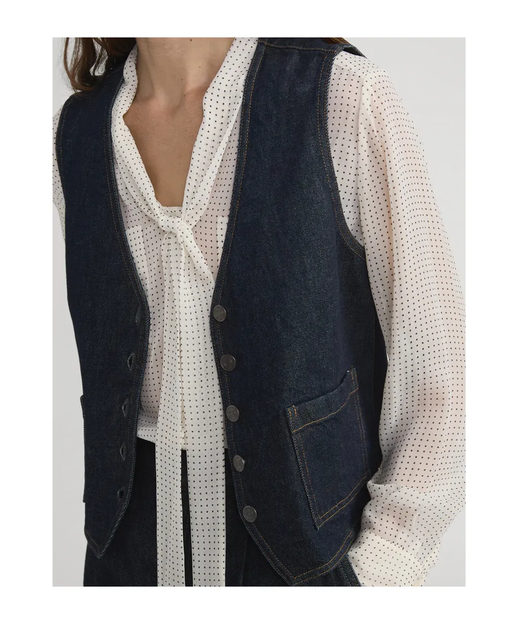 V-Neck Denim Vest