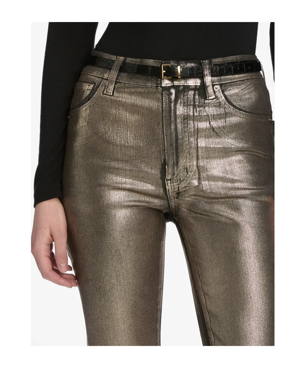 High-Waisted Flared Casual Pants