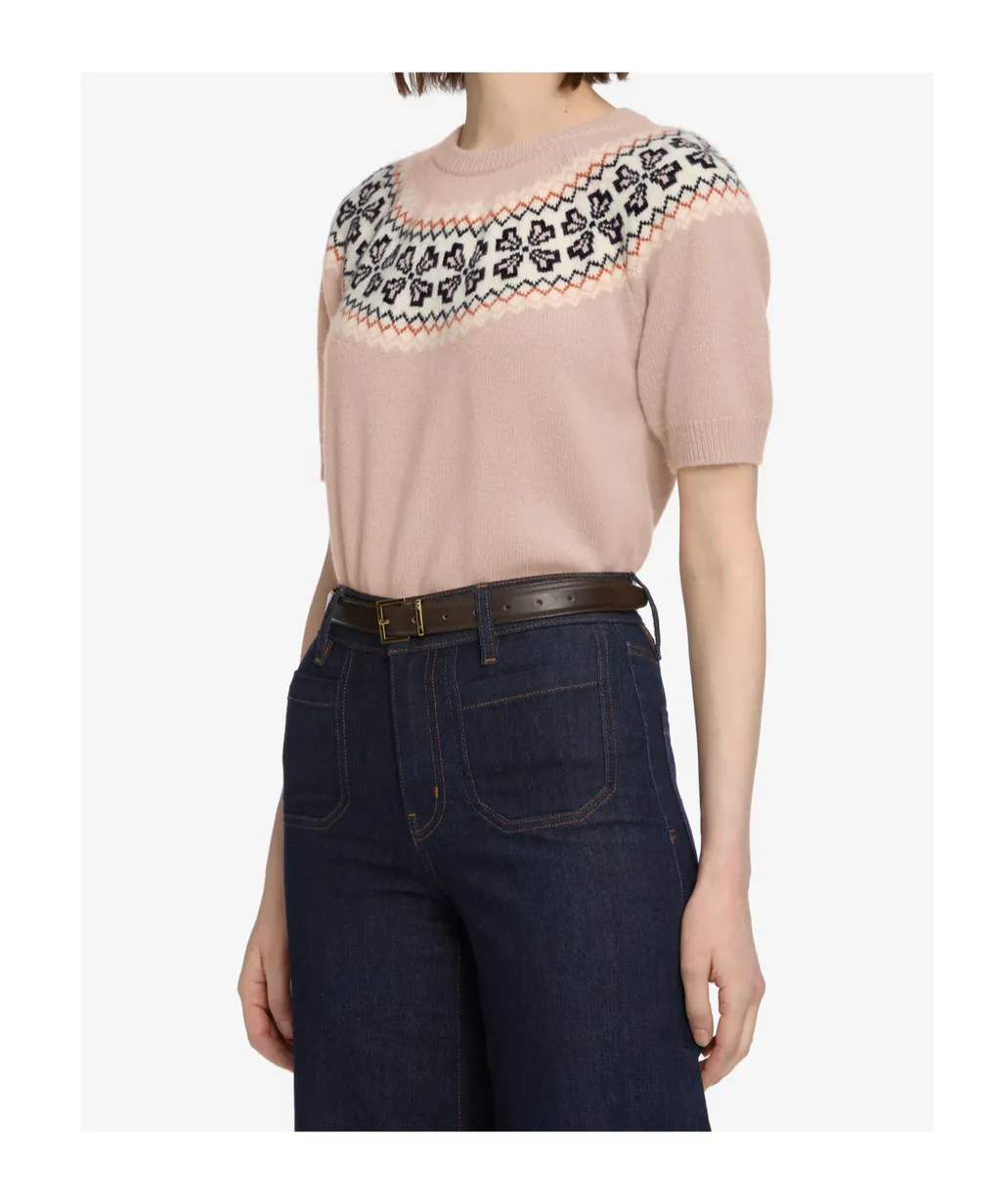 Intarsia Crew Neck Sweater