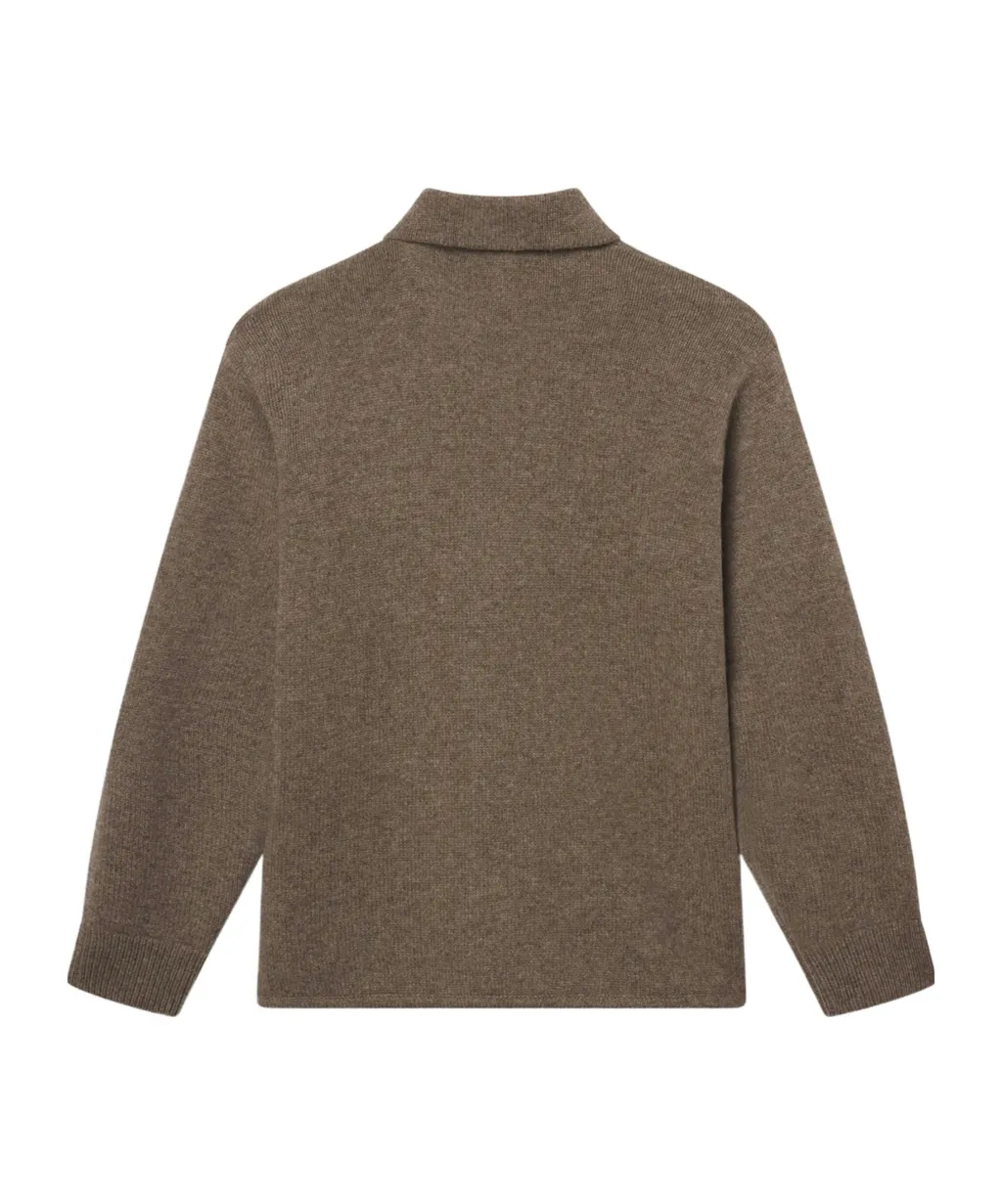 Polo-Neck Buttoned Cardigan