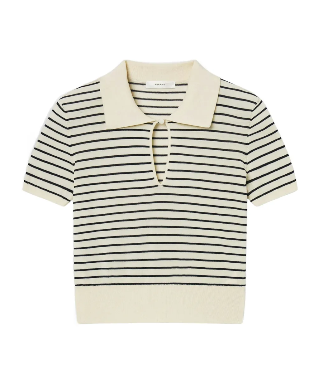 Striped Short Sleeve Polo Shirt