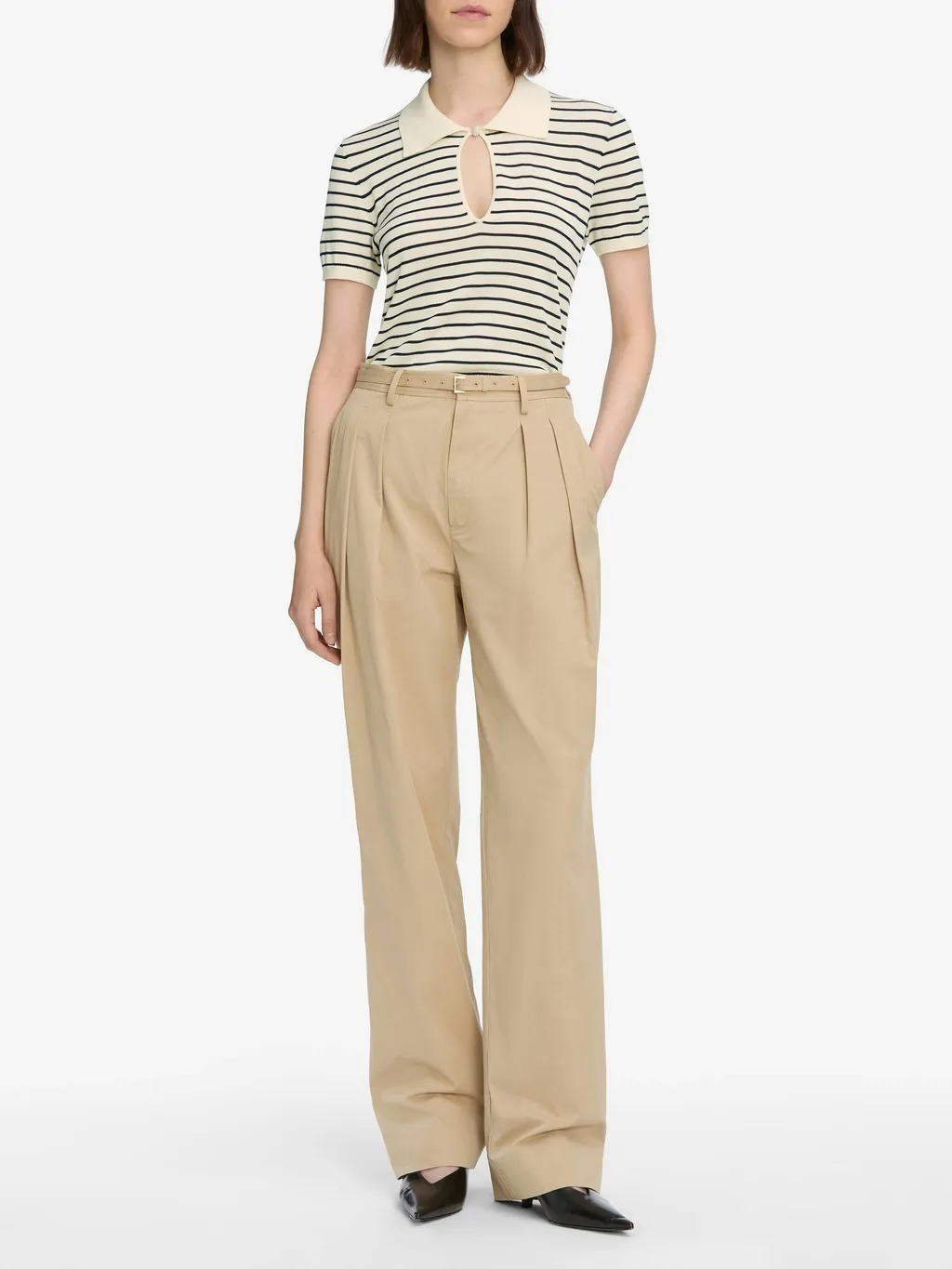 Striped Short Sleeve Polo Shirt