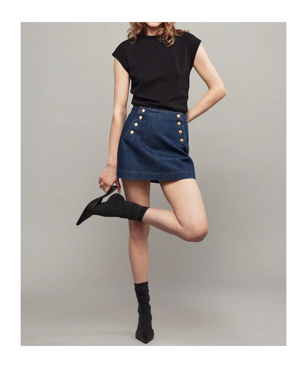 High Waist Denim Skirt