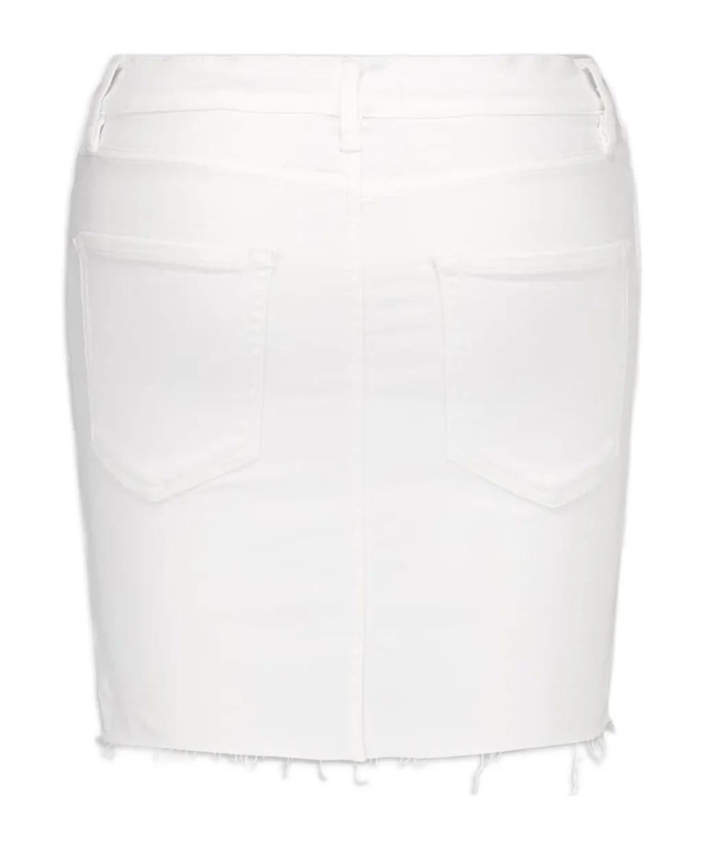 High-Waisted Raw-Hem Mini Skirt