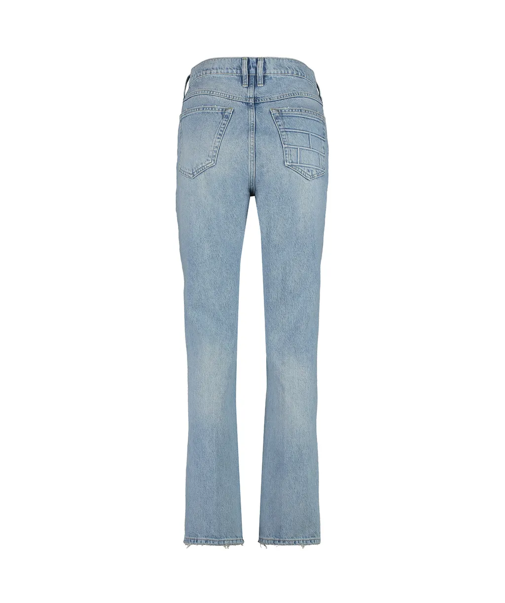 Distressed Straight-Leg Jeans