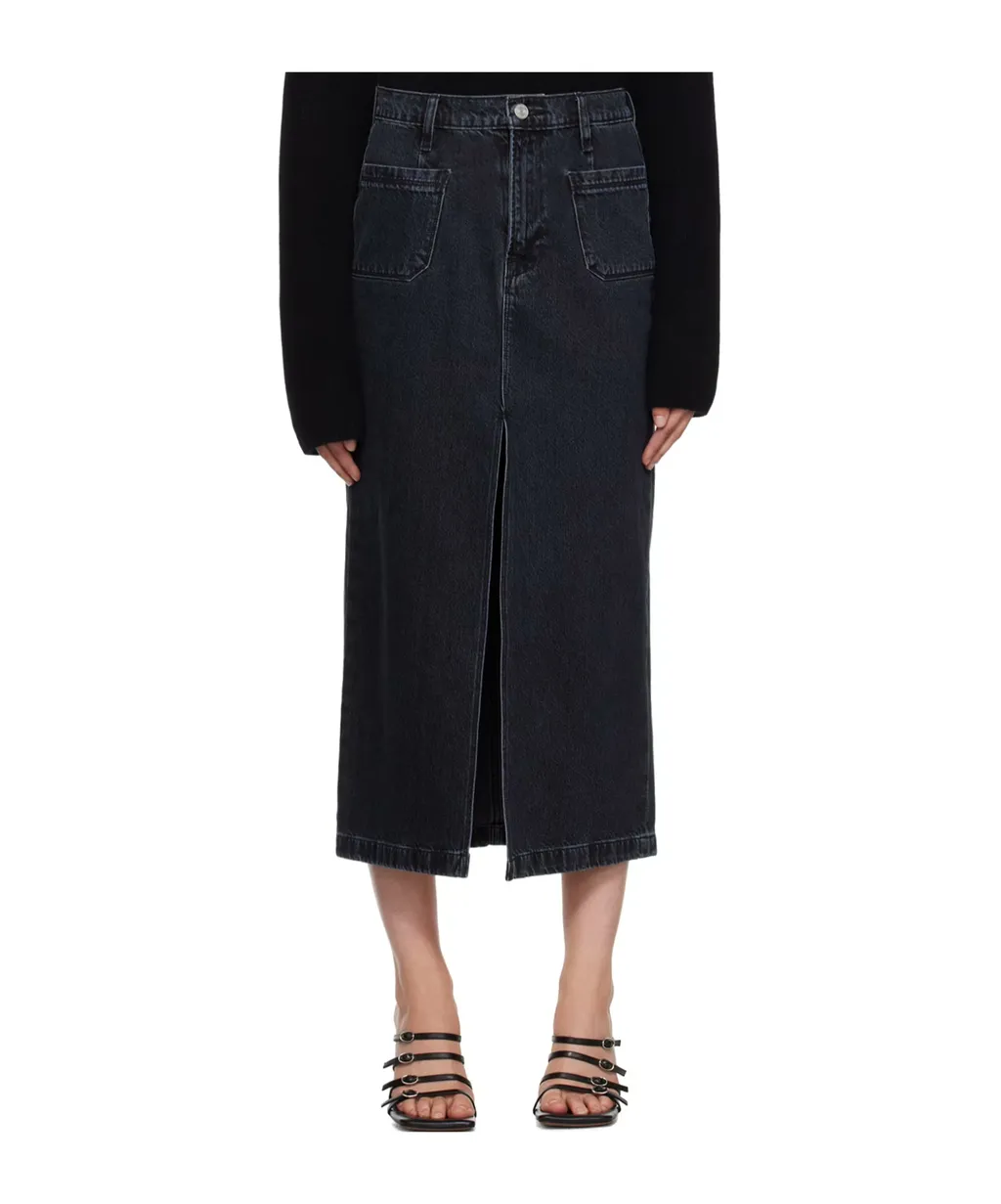 Denim Skirt With Belt Loops