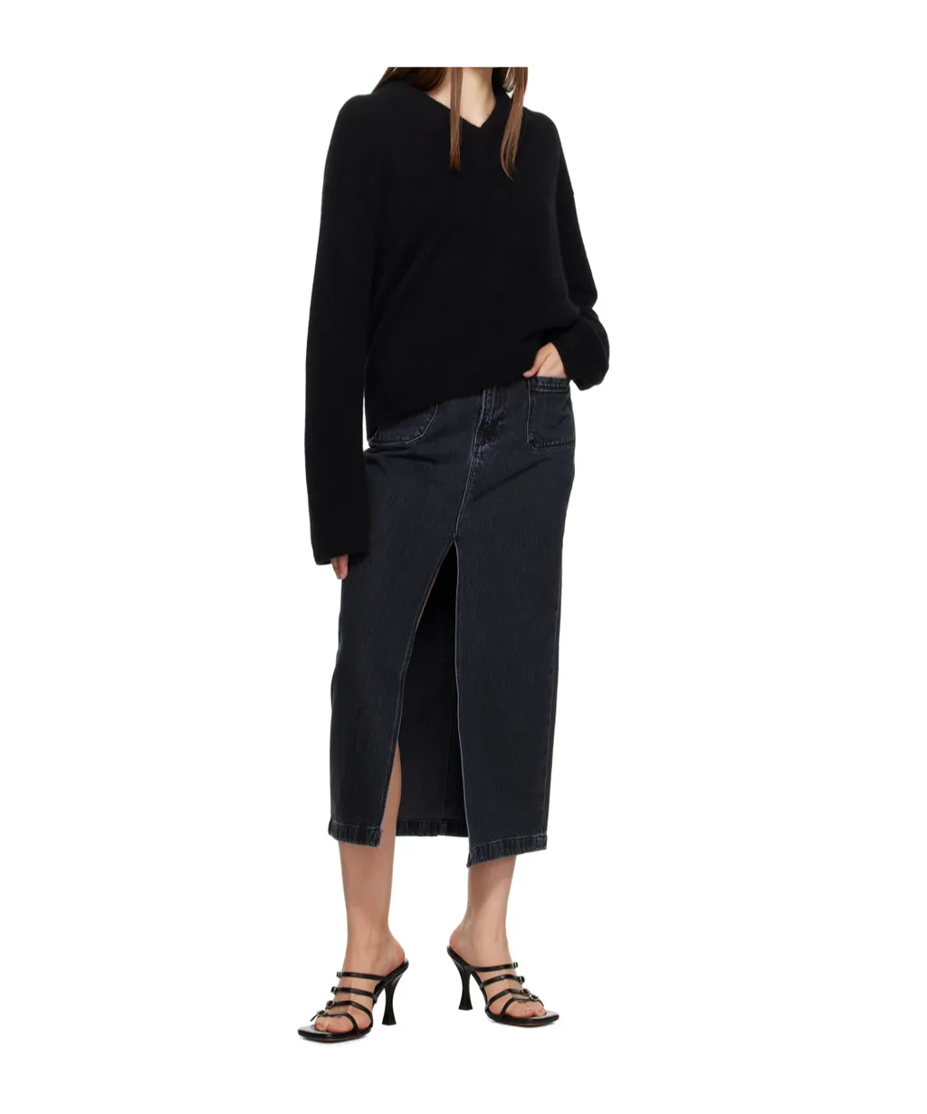 Denim Skirt With Belt Loops