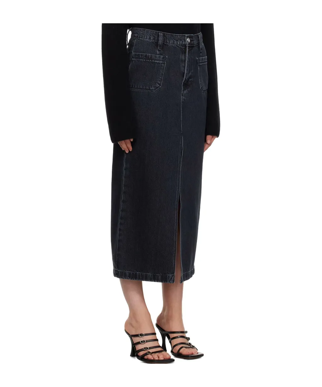 Denim Skirt With Belt Loops