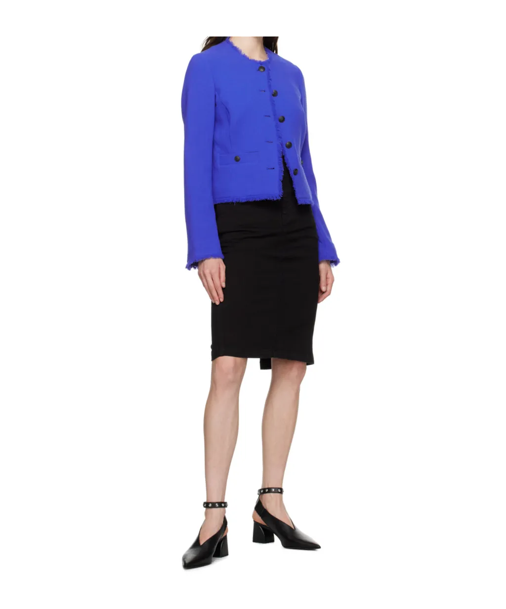 High-Waist Denim Pencil Skirt