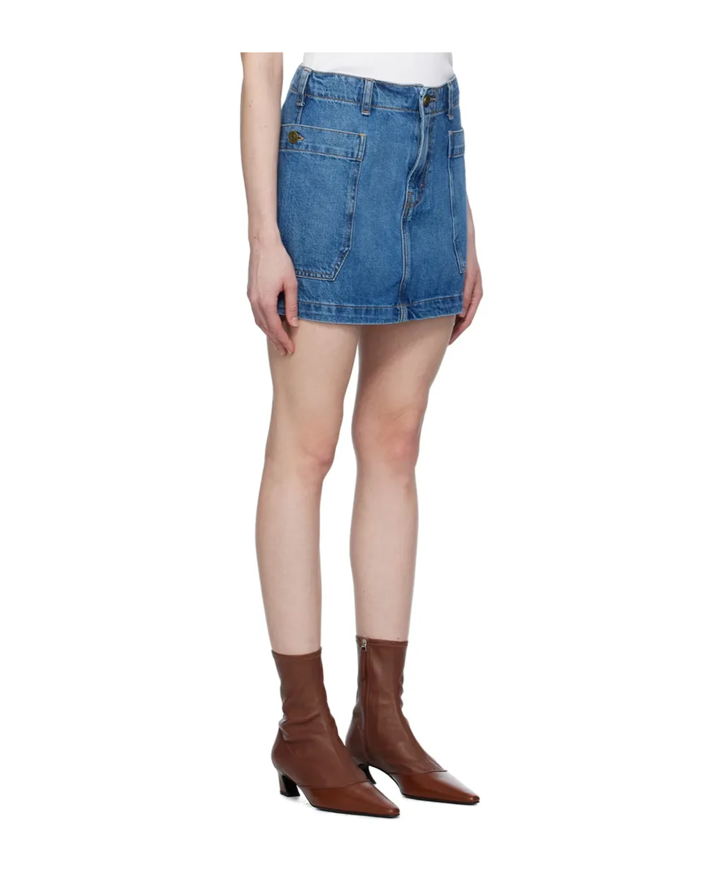 Double Pocket Denim Skirt
