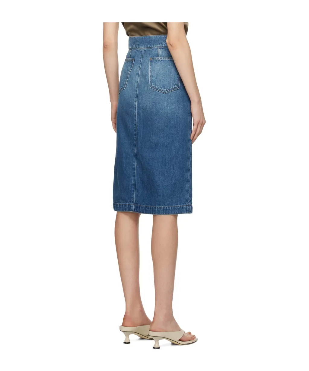 Denim Skirt With Front Slits