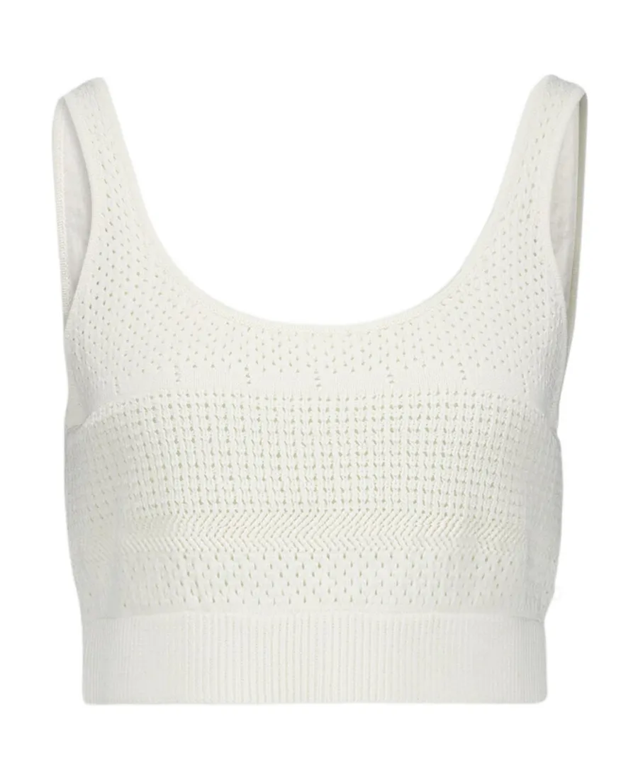 Crochet Knit Cropped Sleeveless Top