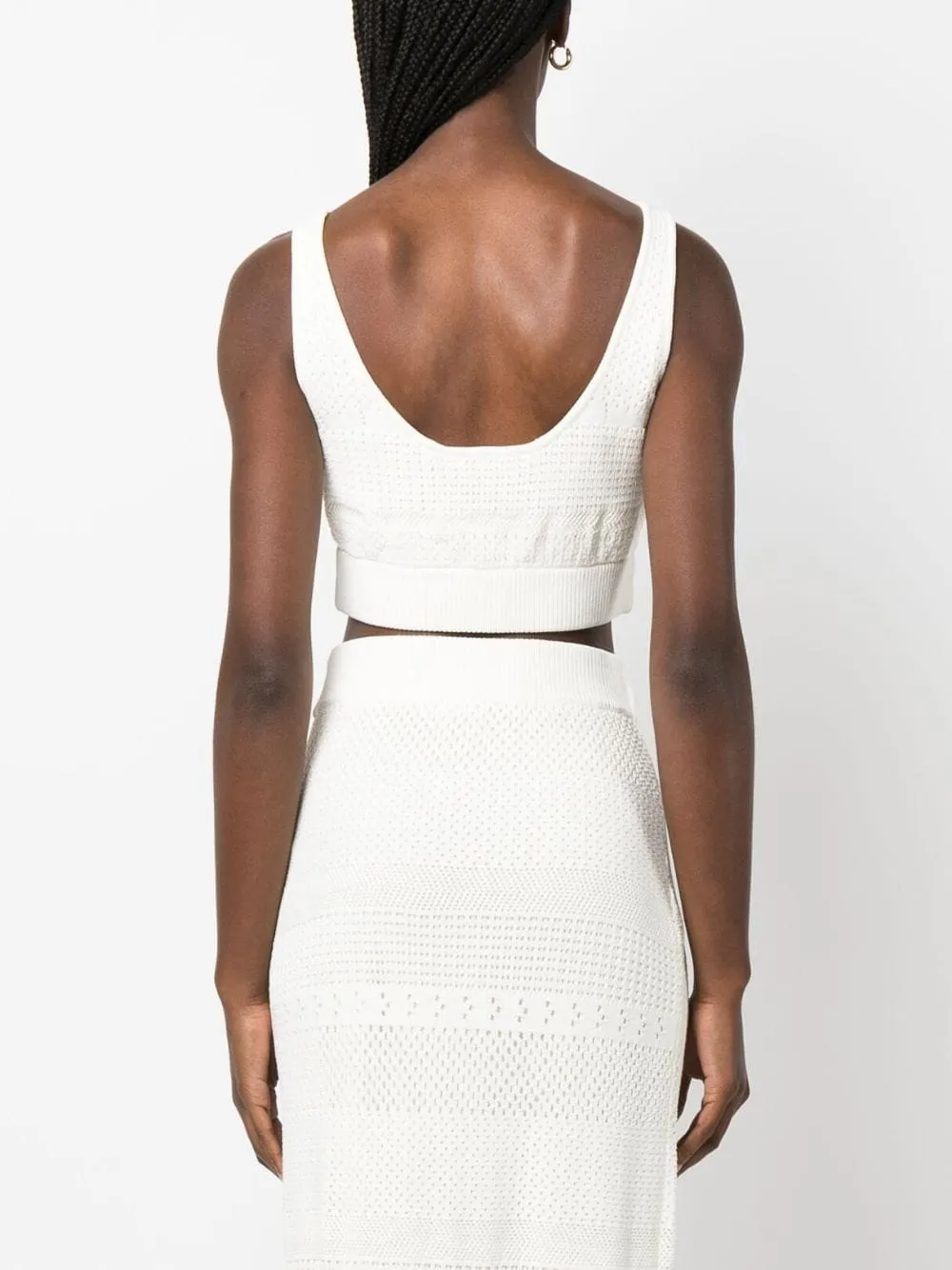 Crochet Knit Cropped Sleeveless Top