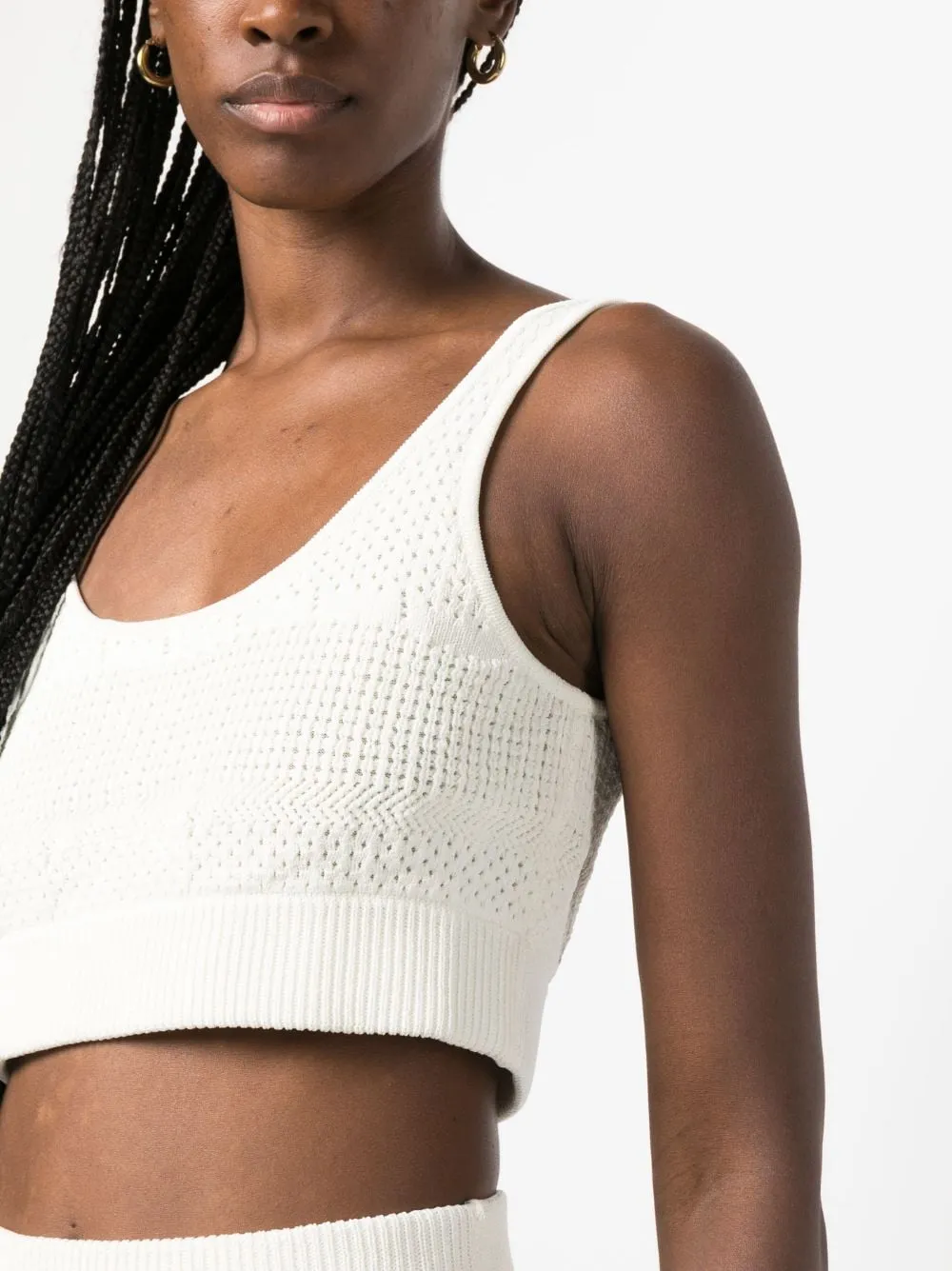 Crochet Knit Cropped Sleeveless Top