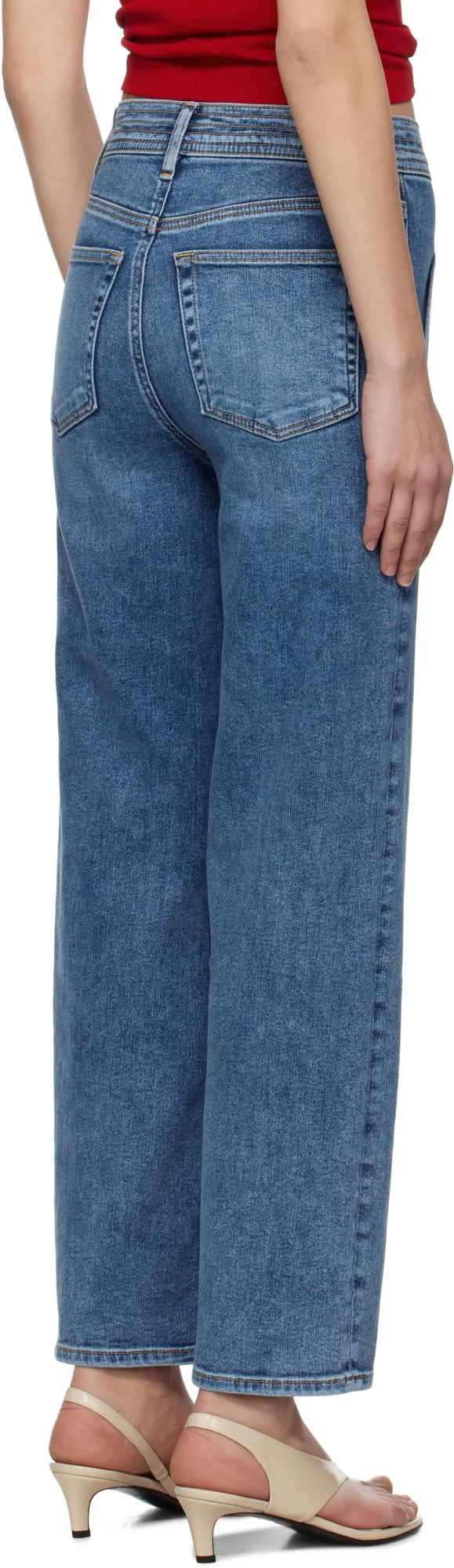 Trapunto Straight Jeans
