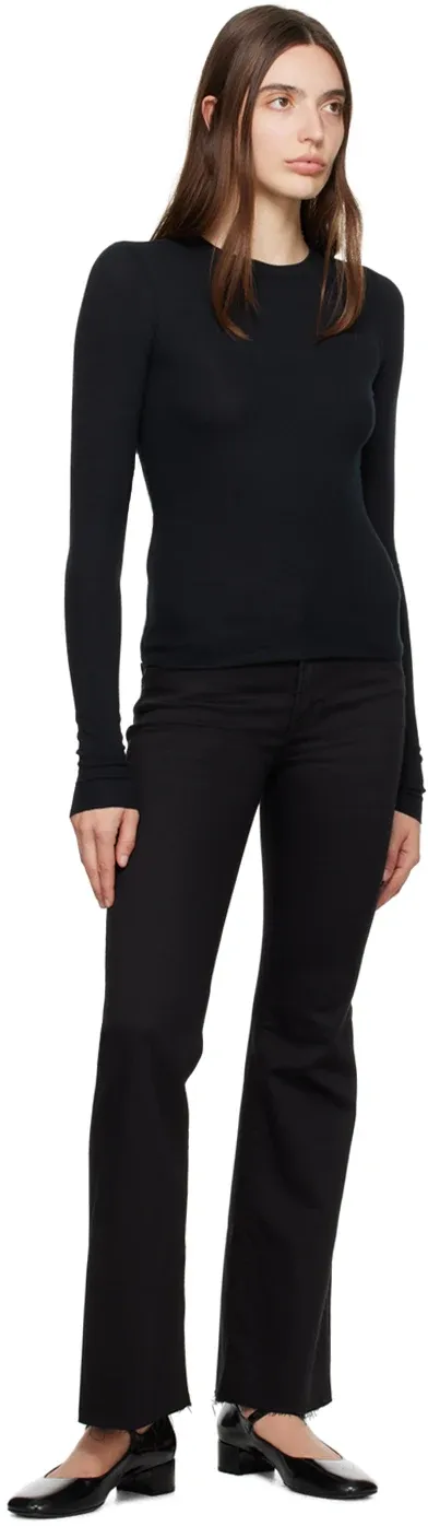 Le Easy Flare Logo Denim Pants