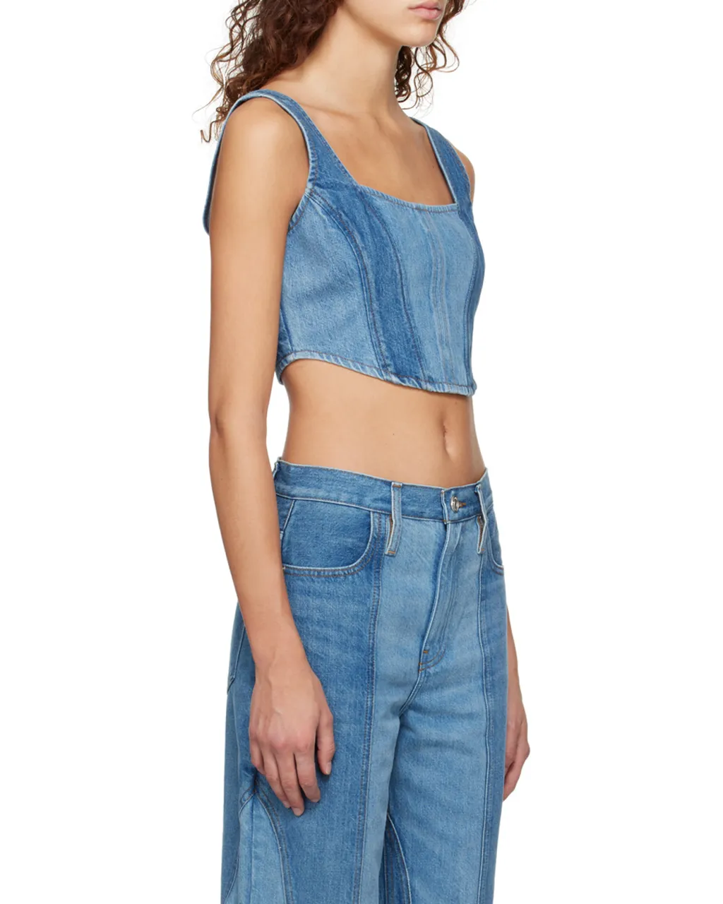Square Neck Denim Corset
