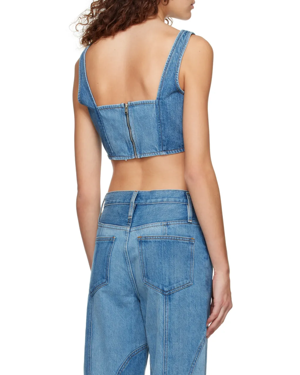 Square Neck Denim Corset