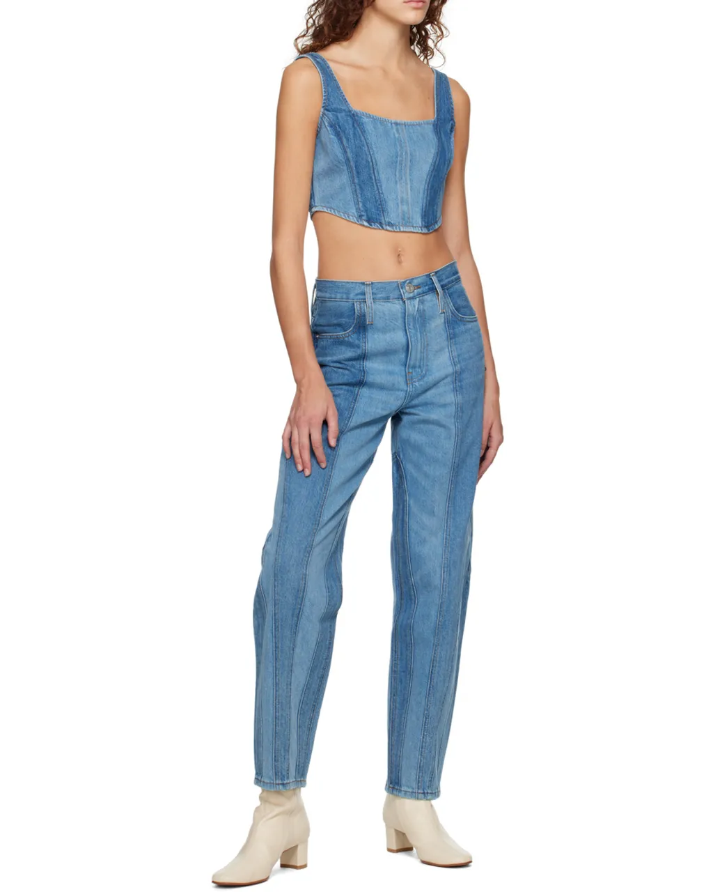 Square Neck Denim Corset
