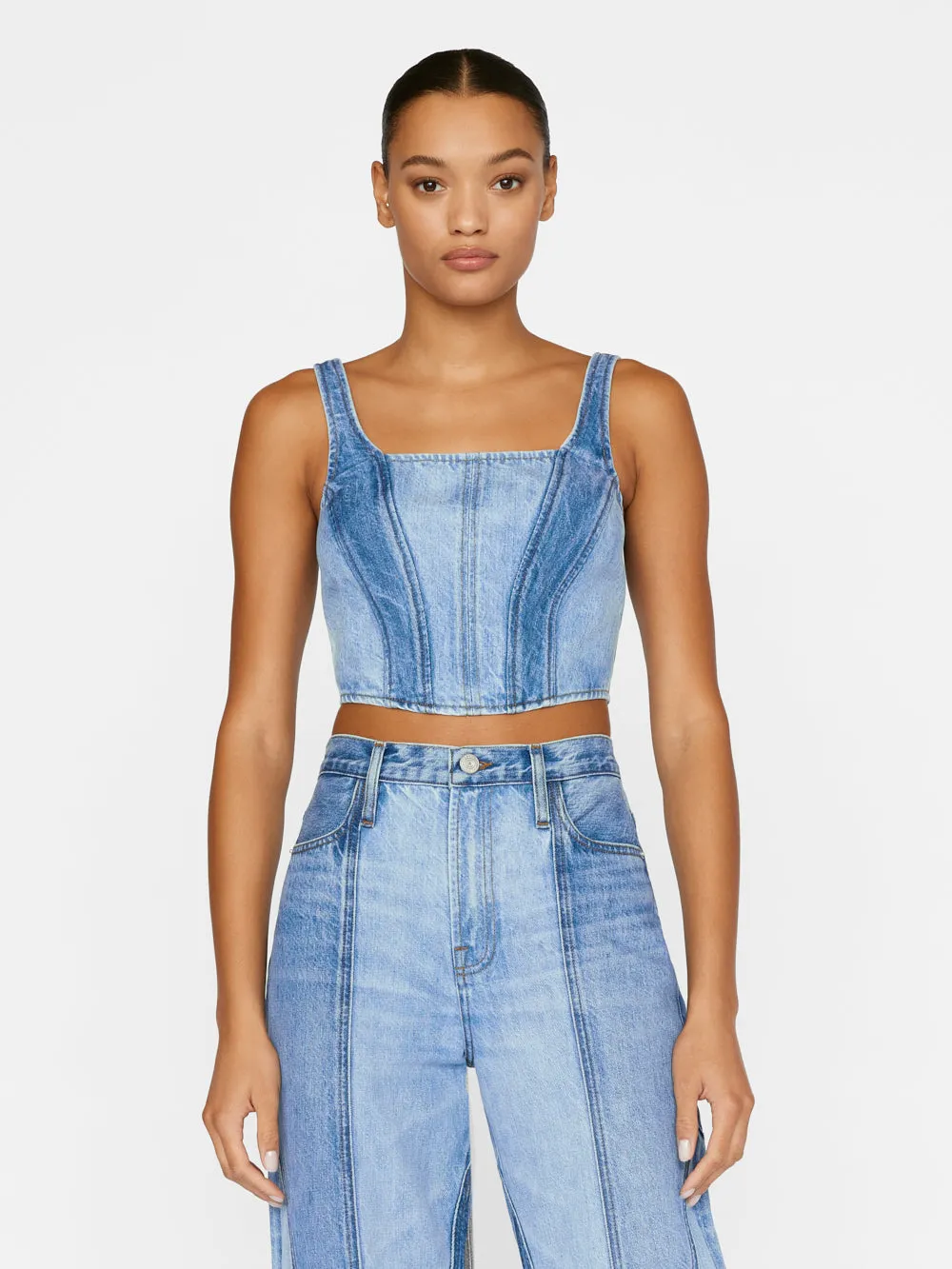 Square Neck Denim Corset