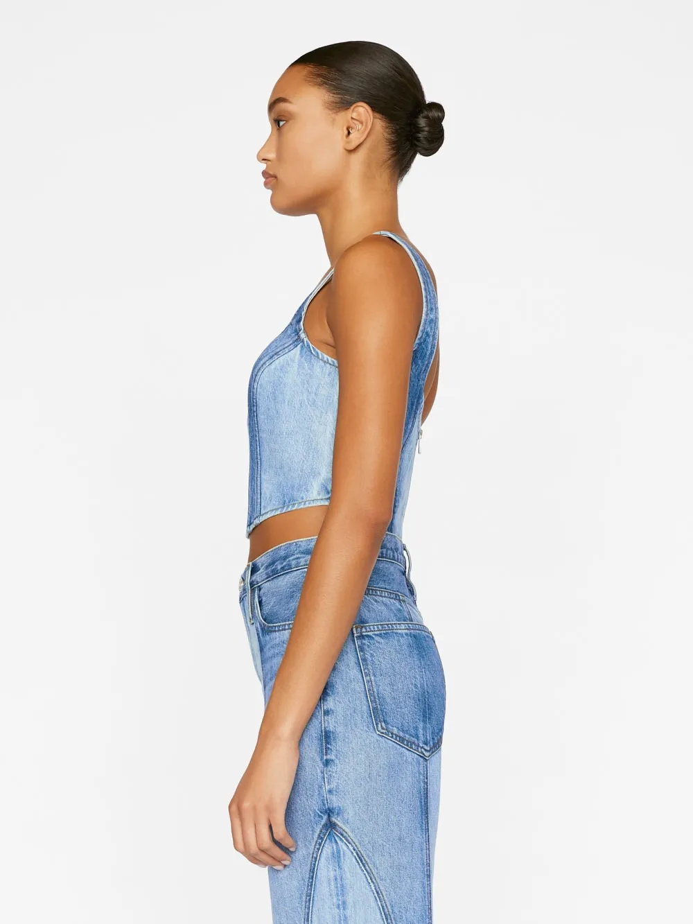 Square Neck Denim Corset