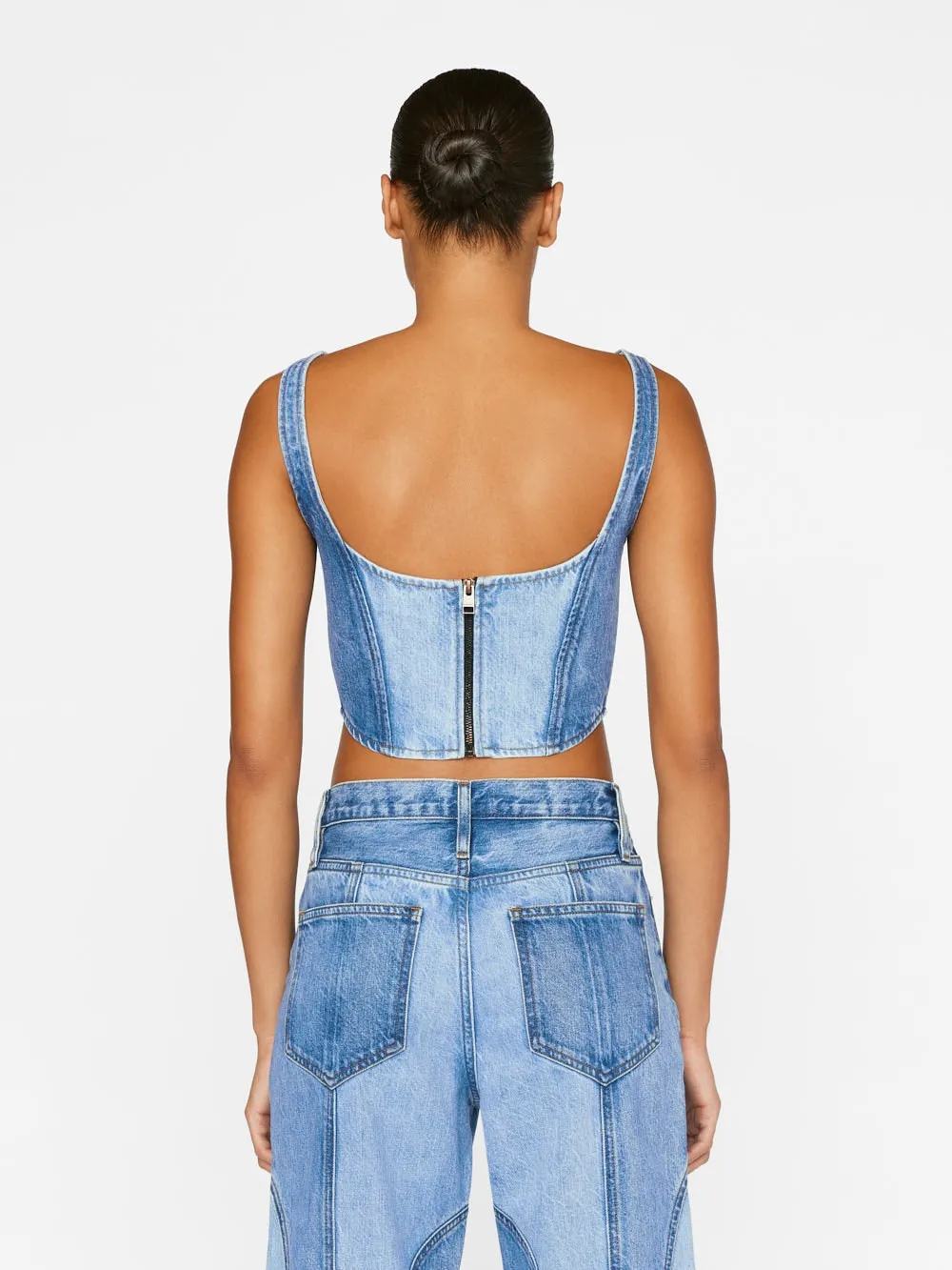 Square Neck Denim Corset