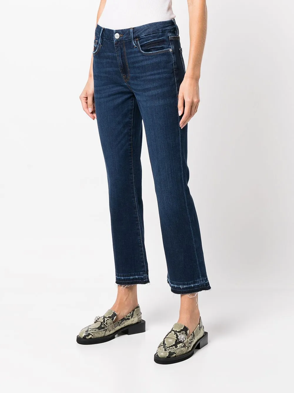 High-Rise Cropped Flared Jeans