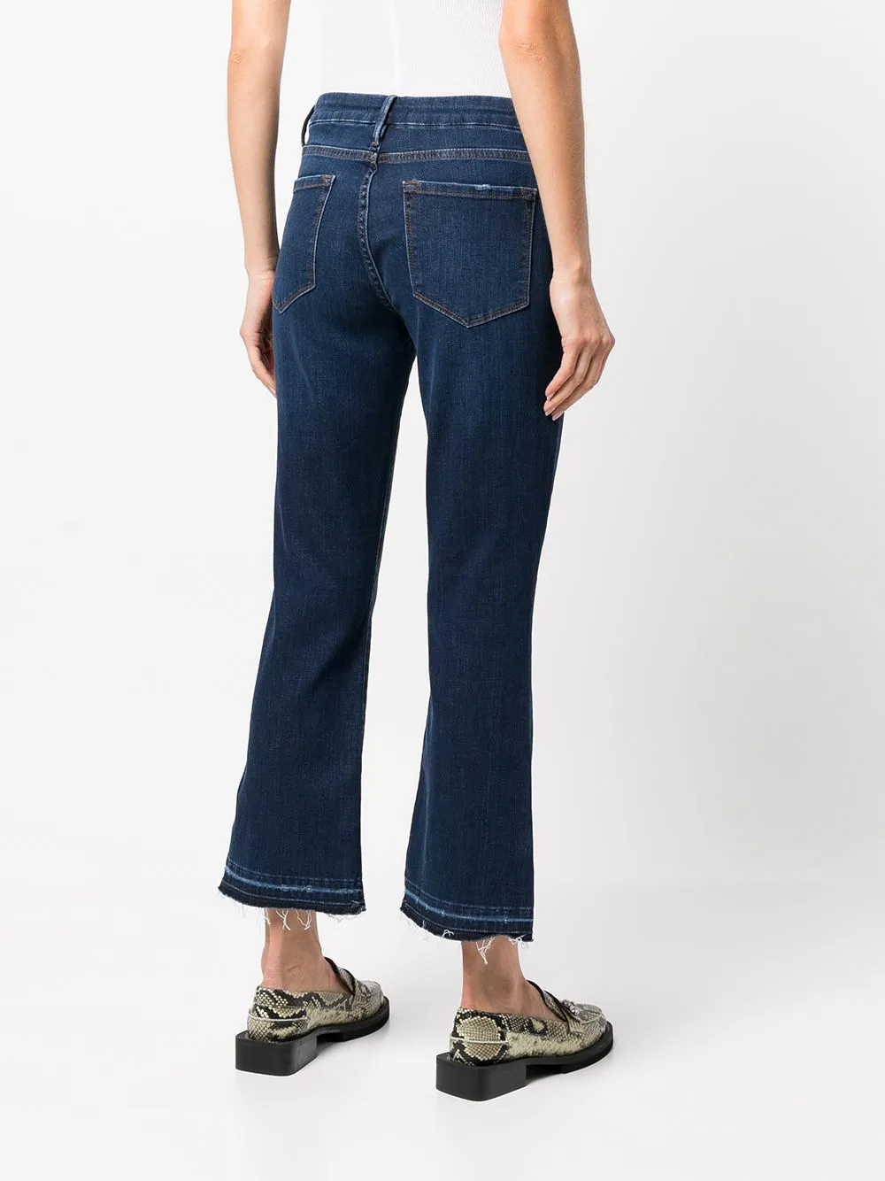 High-Rise Cropped Flared Jeans