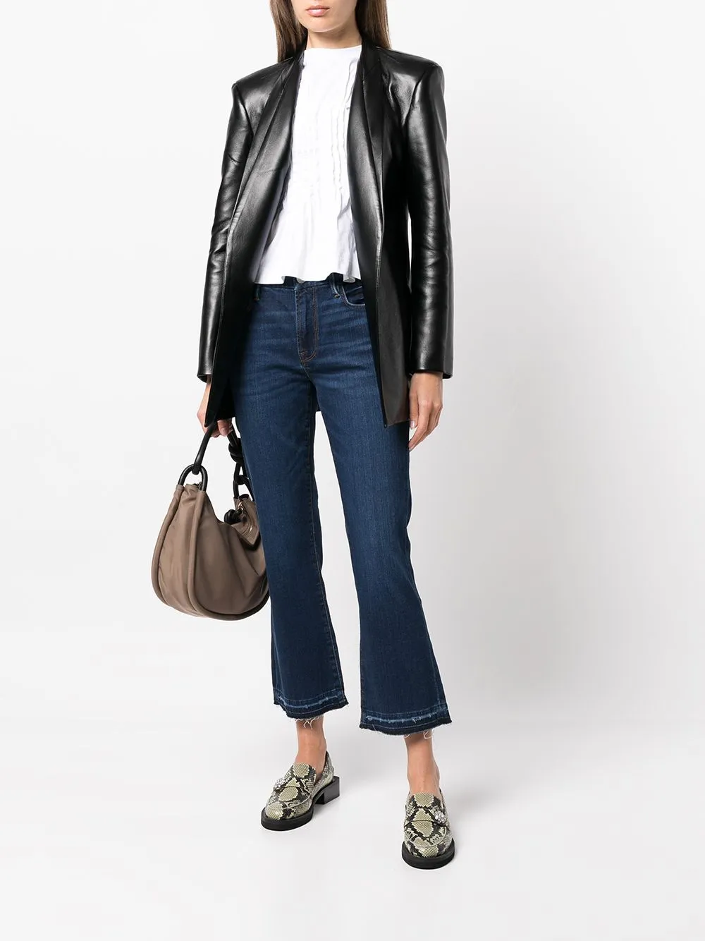 High-Rise Cropped Flared Jeans