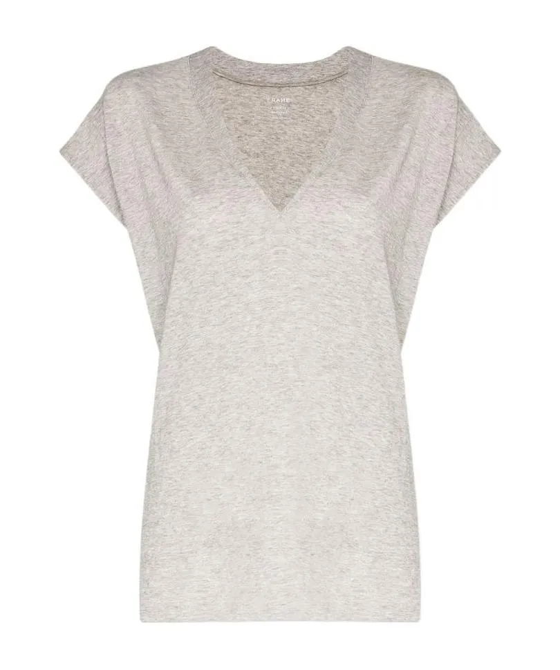 V-Neck Cap-Sleeved Top