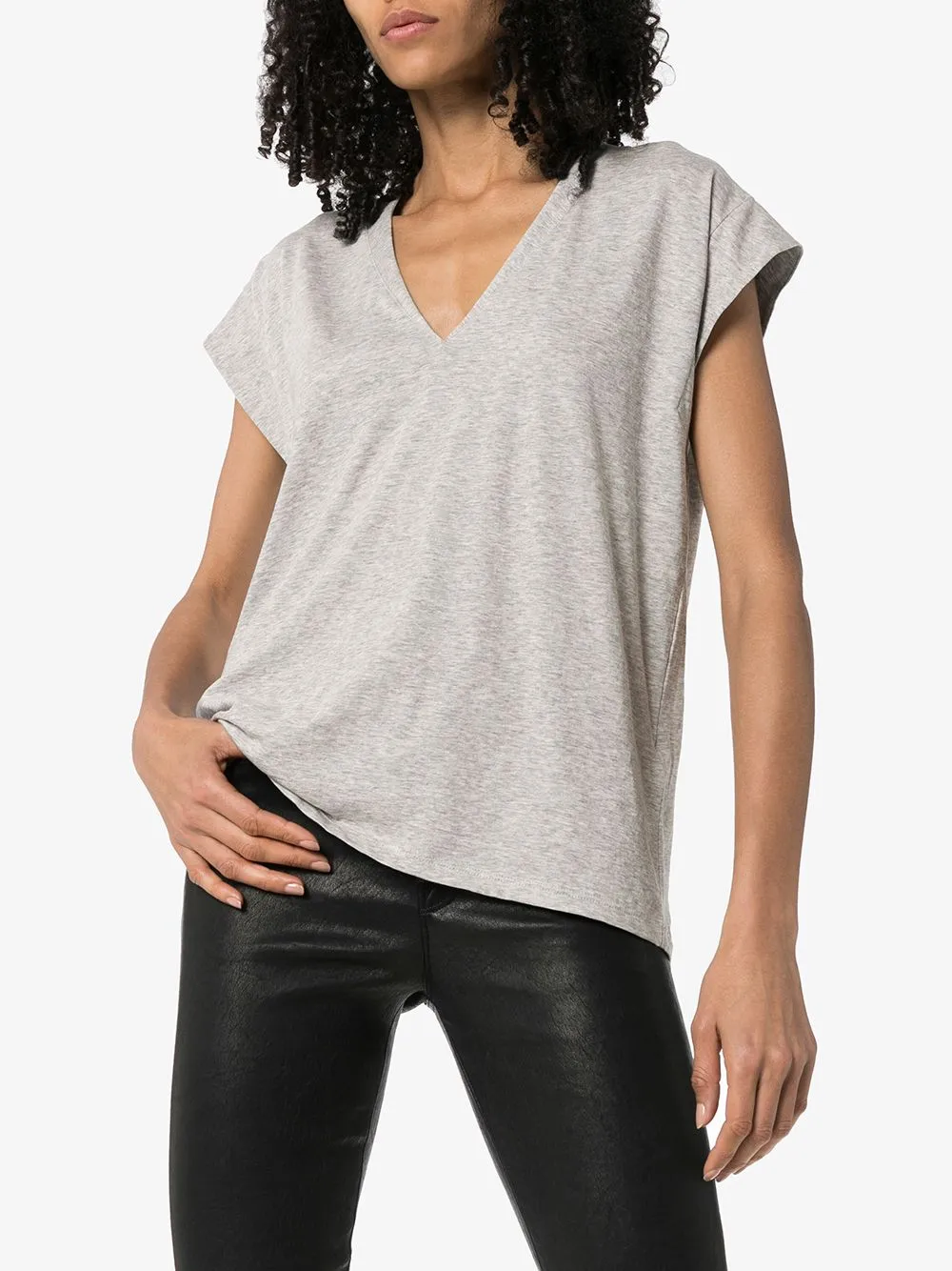 V-Neck Cap-Sleeved Top