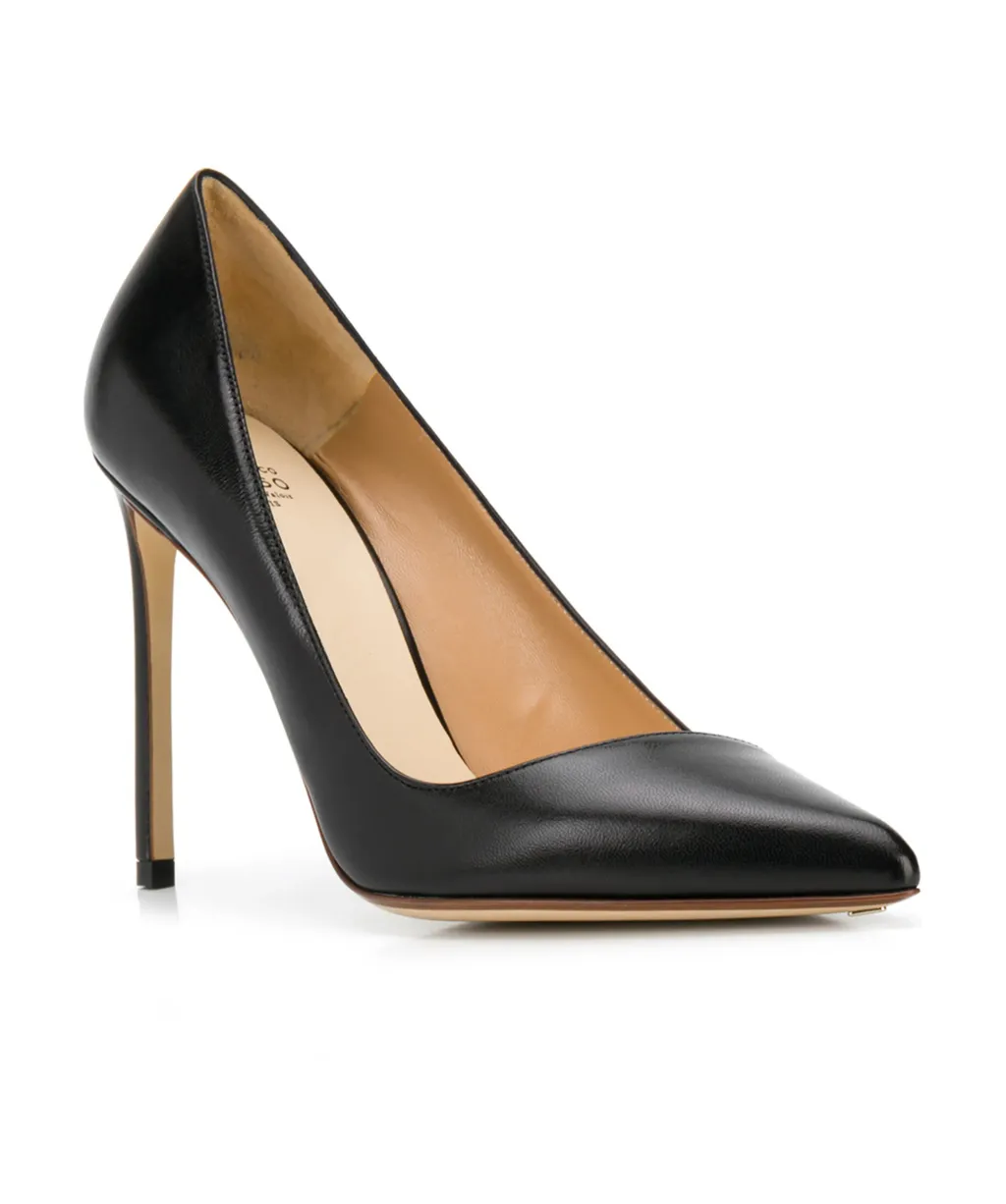 110Mm Pointed Leather Pumps