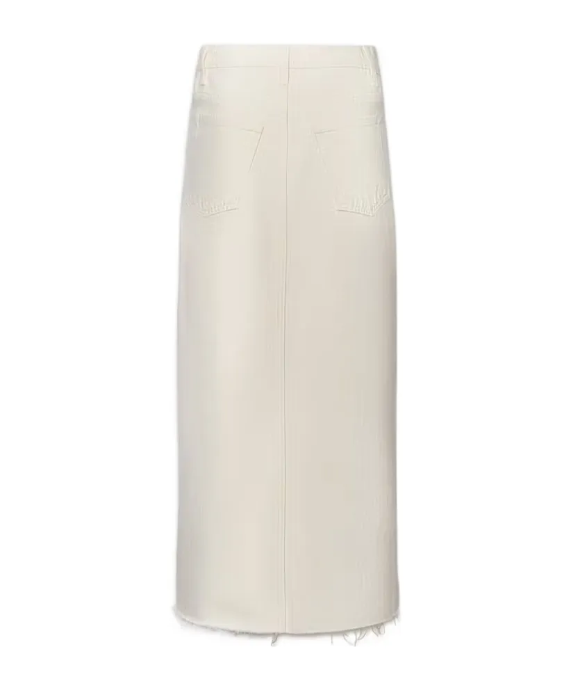 The Midaxi Frayed Edge Denim Midi Skirt