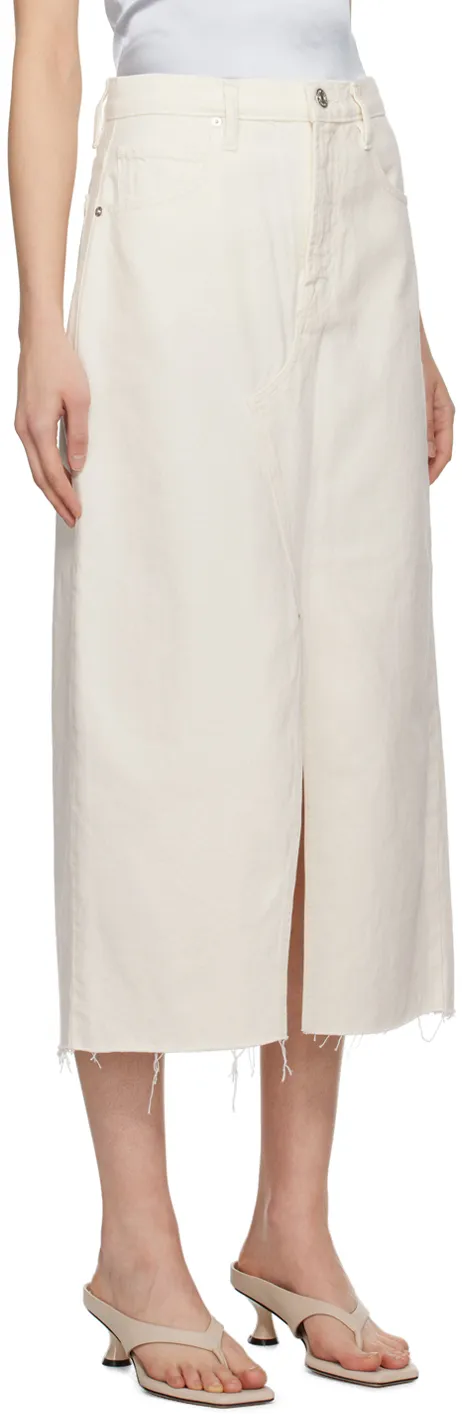 The Midaxi Frayed Edge Denim Midi Skirt