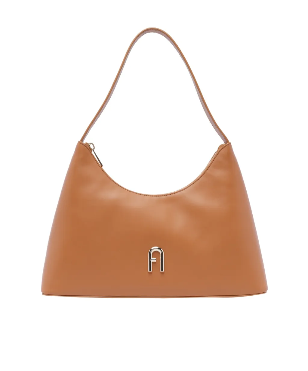 Diamante Logo Plaque Shoulder Bag