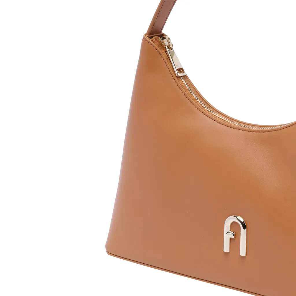 Diamante Logo Plaque Shoulder Bag