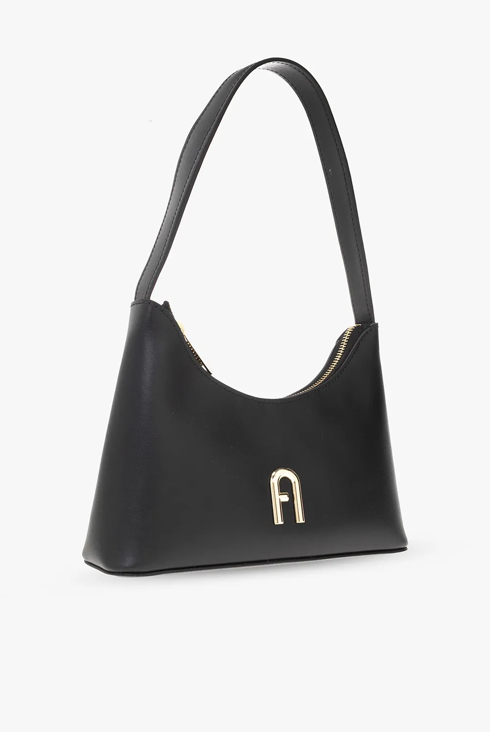 Logo Plaque Leather Shoulder Bag