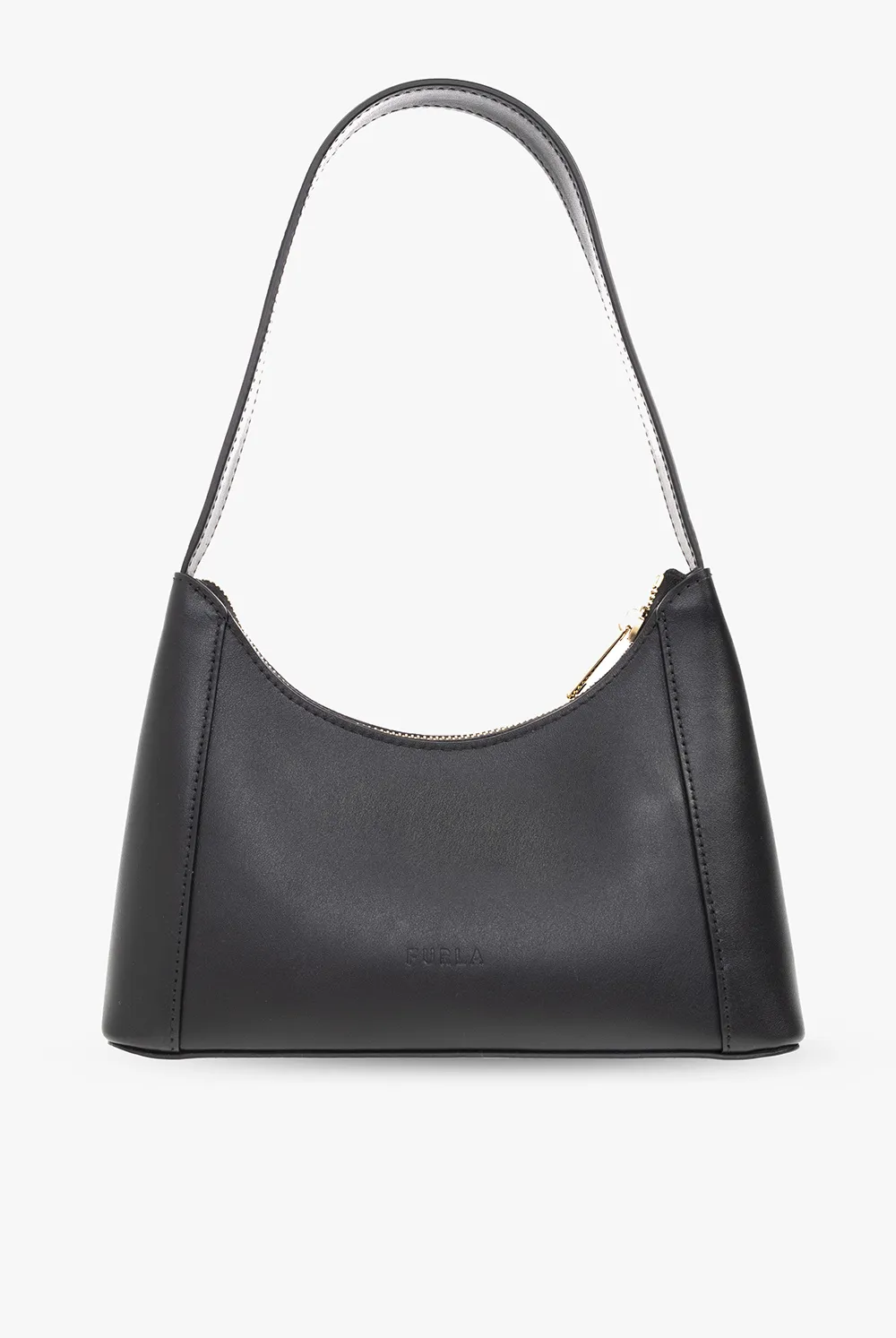 Logo Plaque Leather Shoulder Bag