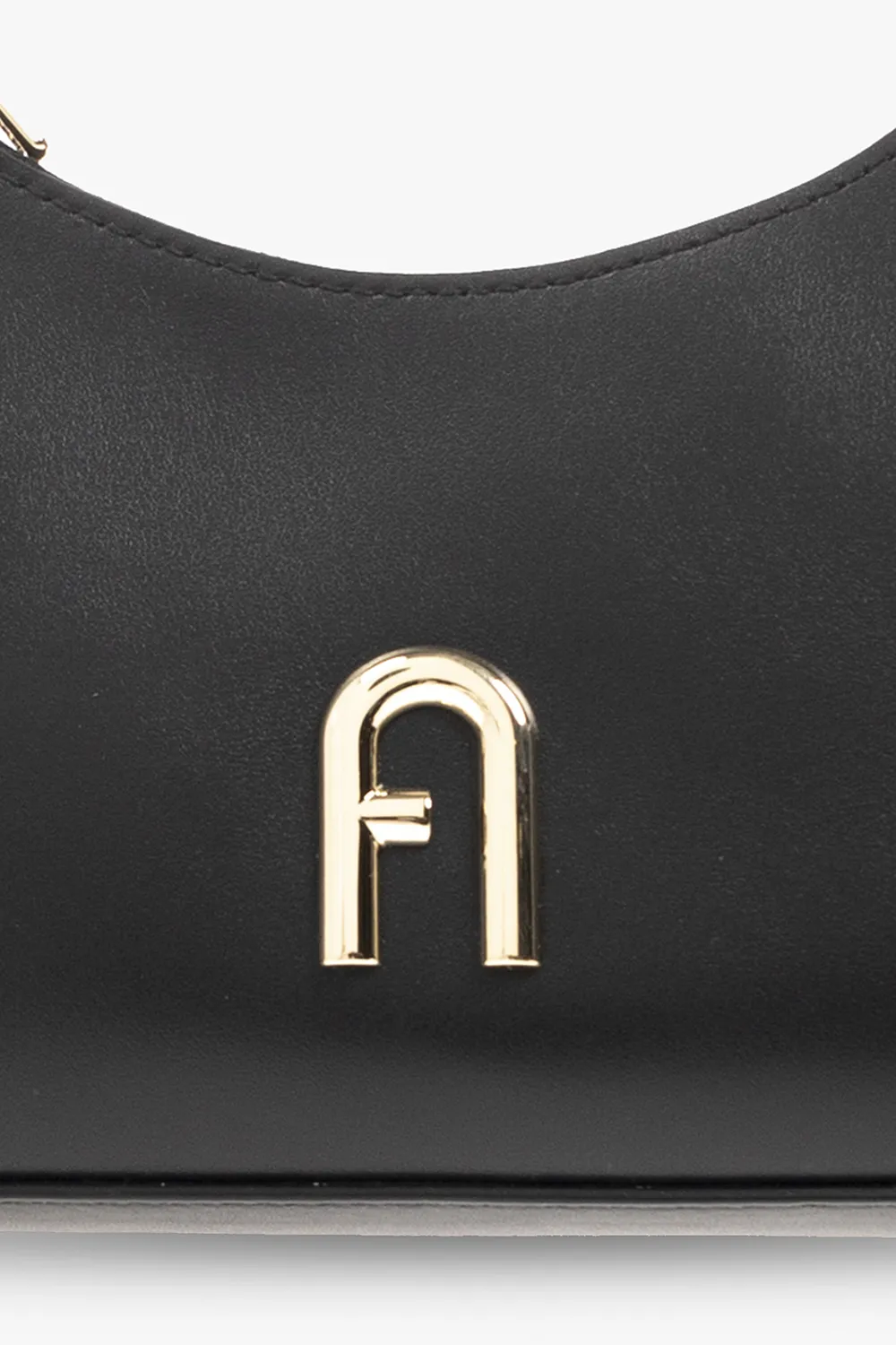 Logo Plaque Leather Shoulder Bag