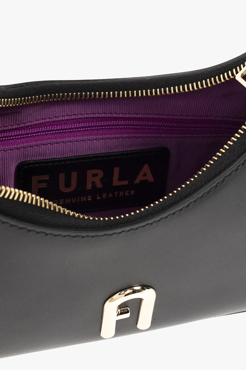 Logo Plaque Leather Shoulder Bag
