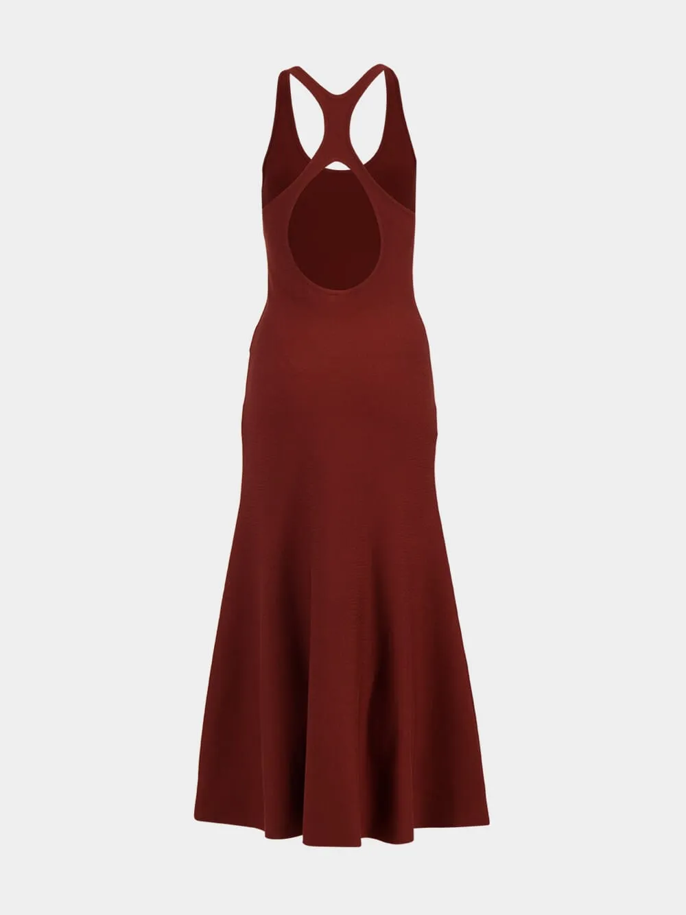 Racer-Back Silk Midi Dress