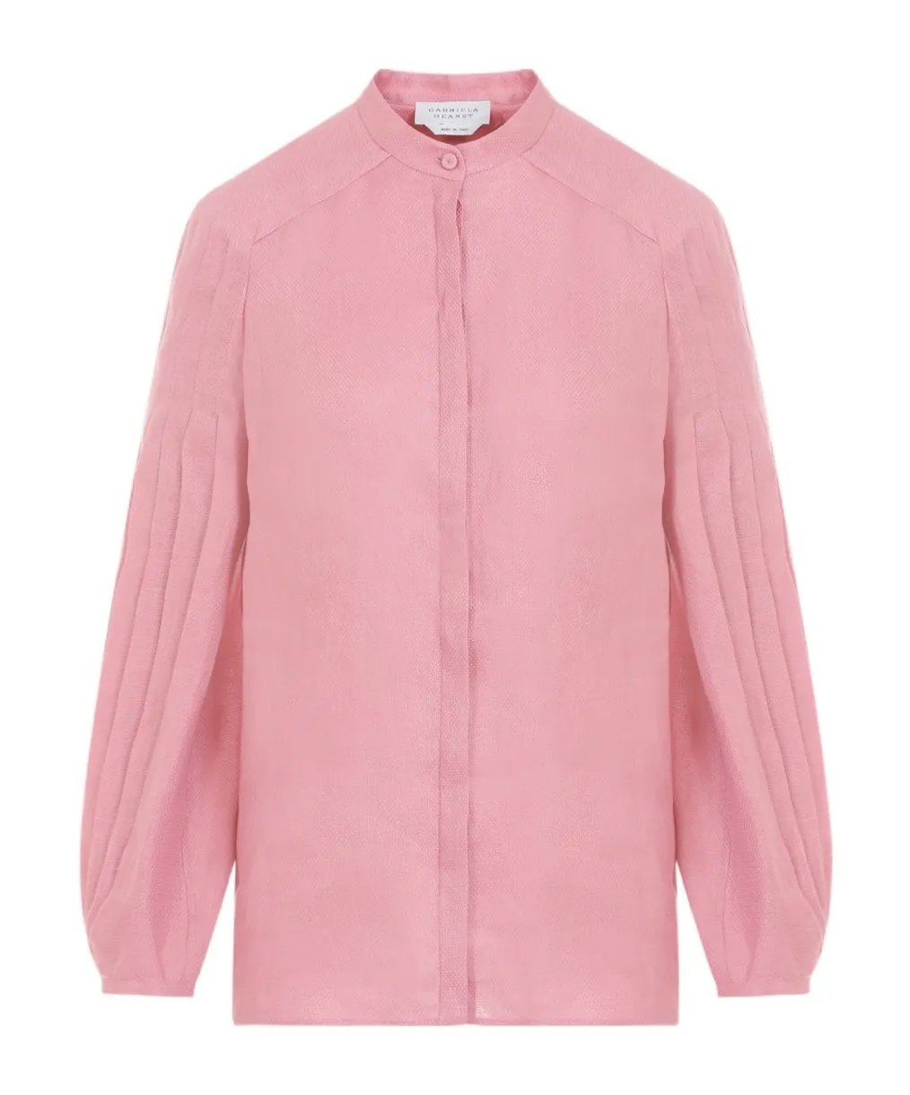 Laetitia Linen Pleated Blouse