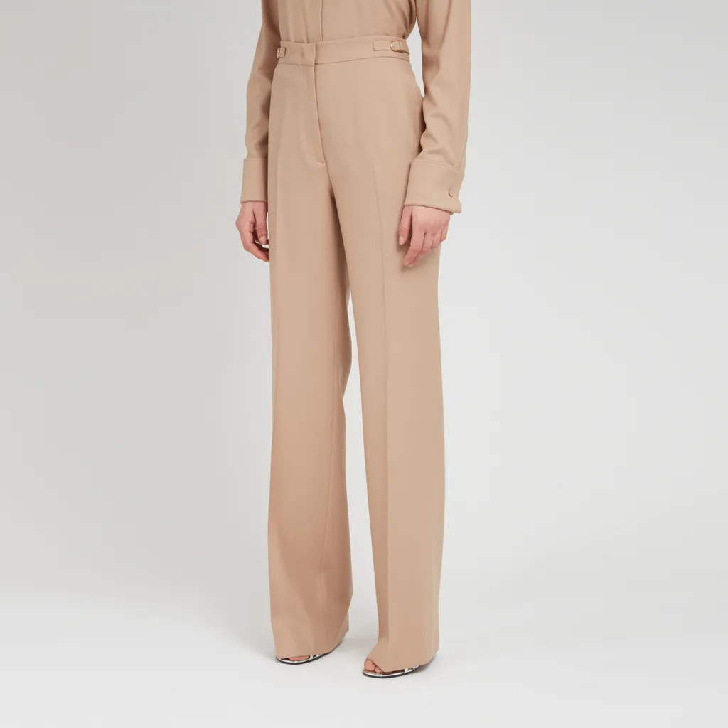 Front Pleated Ring Casual Pants
