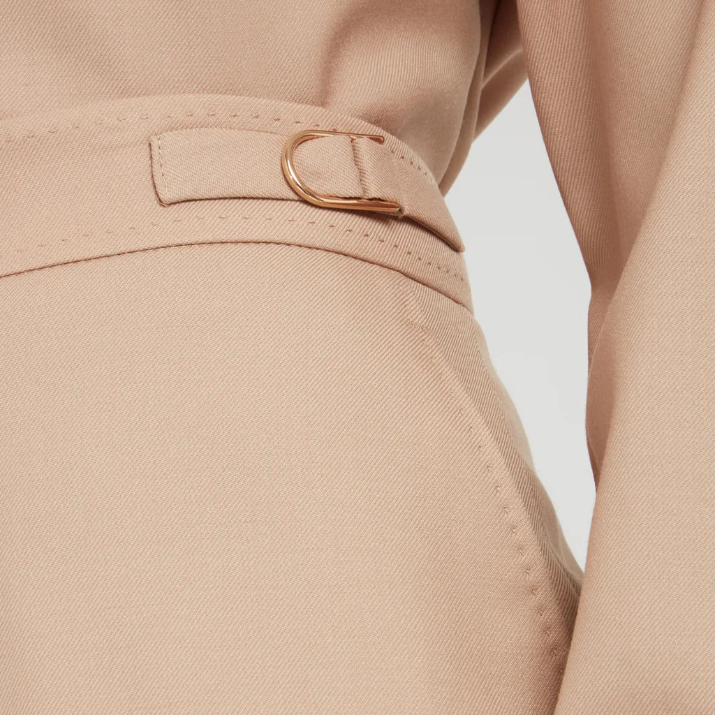 Front Pleated Ring Casual Pants