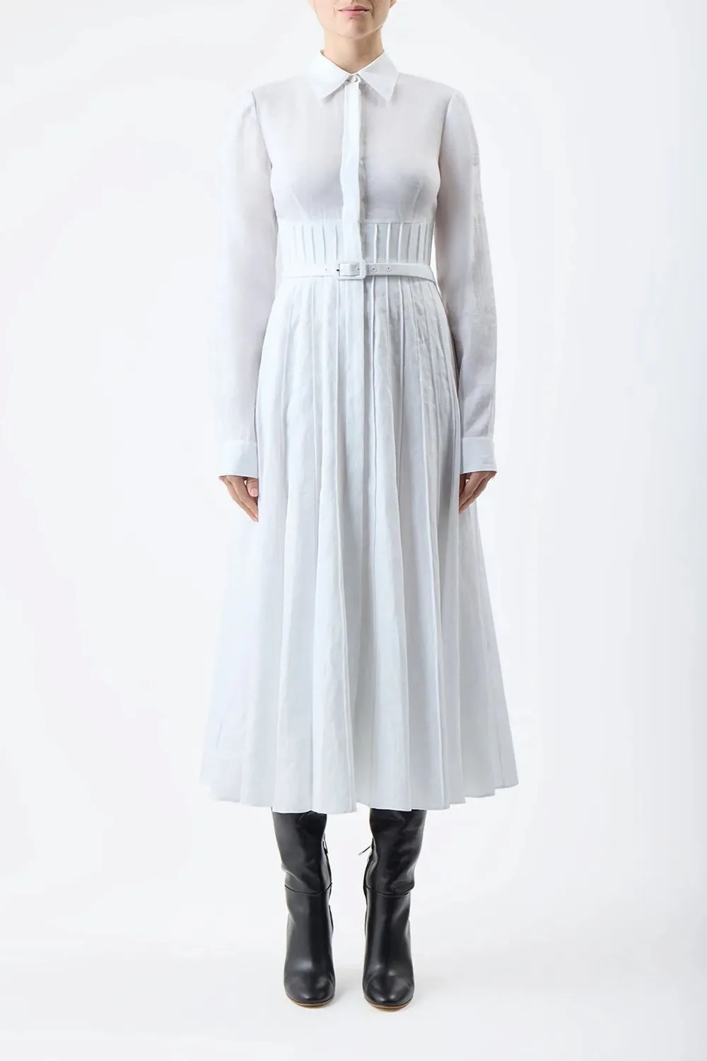Dewi Linen Midi Shirt Dress