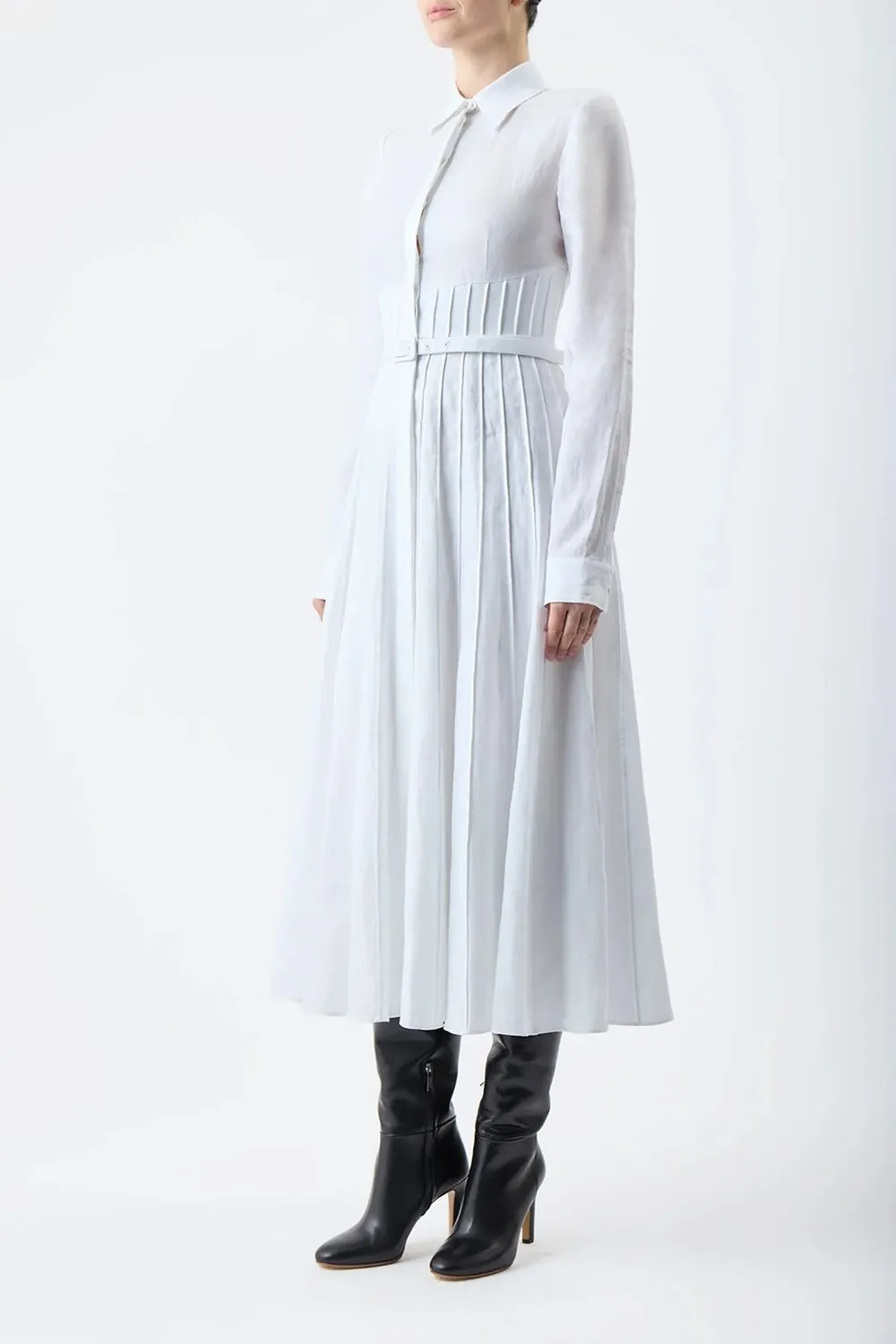 Dewi Linen Midi Shirt Dress