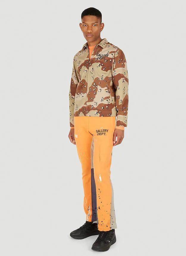 Flared Paint-Splatter Track Pants
